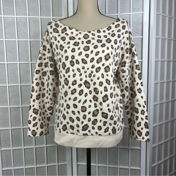 J. Crew Sweaters - J. CREW Cheetah Print Boat Neck Sweater Top Medium